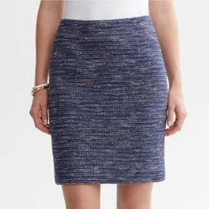 Banana Republic Skirt Blue Navy Boucle tweed Pencil Suit Separate Size 2